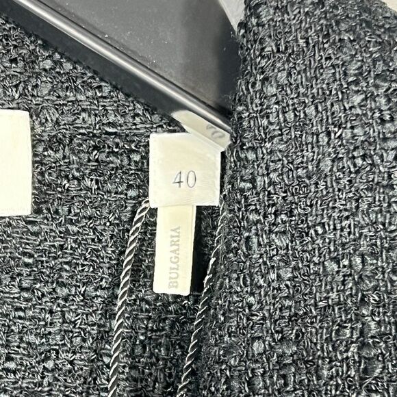 SANDRO Short Coat Mini Dress Pleated H20ROSSA Tweed BLACK US 8/ FR 40 $445 NEW! - Picture 11 of 15